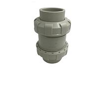 Soudure au solvant de 63 mm, double connexion sous tension, clapet anti-retour PPH, pour les industries chimiques, les centrales électriques et le traitement des eaux usées