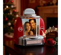SOUFEEL Jukebox Rétro Personnalisé, Photo et Musique Personnalisable, Mini Lecteur de Musique pour Couple, Femme & Homme, Cadeau Personnalisé pour Noël, Anniversaire et Saint-Valentin