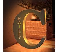SOUFEEL Lampe Personnalisée avec Alphabet Lettre Prénom Lumineuse Veilleuse Lettre Décoration de Maison Cadeau pour Enfant Petit ami Copain Noël Anniversaire