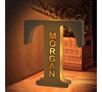 SOUFEEL Lampe Personnalisée avec Alphabet Lettre Prénom Lumineuse Veilleuse Lettre Décoration de Maison Cadeau pour Enfant Petit ami Copain Noël Anniversaire