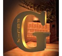 SOUFEEL Lampe Personnalisée avec Alphabet Lettre Prénom Lumineuse Veilleuse Lettre Décoration de Maison Cadeau pour Enfant Petit ami Copain Noël Anniversaire