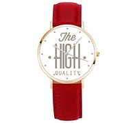 SOUFEEL Montre Photo Personnalisée pour Femme Homme - Montre Gravée Personnalisée avec Nom Personnalisé Montre Unique en Cuir Cadeau Personnalisé pour Lui Famille Copain Or Rouge 36mm