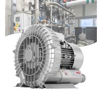 Soufflante Régénérative 370-1500W 380V Triphasée, Soufflante Vortex, Pompe à Vide Industrielle pour Soufflage ou Aspiration, Souffleur à Trois Turbines,1.5KW