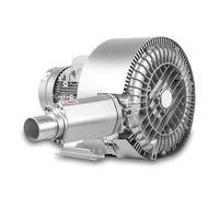 Soufflante Régénérative, Monophasée/Triphasée, Soufflante Annulaire Vortex, Pompe Vide Industrielle pour Soufflage ou Aspiration d'Air pour Aération des Eaux Usées Aquarium Étang à Poissons 850W