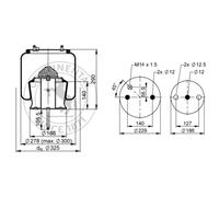 Soufflet à air, suspension pneumatique CONTITECH 6710 N P01