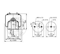 Soufflet à air, suspension pneumatique CONTITECH 6710 N P02