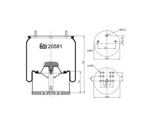 Soufflet à air, suspension pneumatique FEBI BILSTEIN 20581
