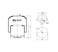 Soufflet à air, suspension pneumatique FEBI BILSTEIN 35691