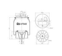 Soufflet à air, suspension pneumatique FEBI BILSTEIN 47540