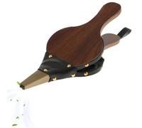 Soufflet de cheminée - 30,5 × 12,5 cm - En bois, cuir synthétique et métal - Vintage - Fabriqué à la main - Pour foyers, bois de poêle ou chambre de cheminée