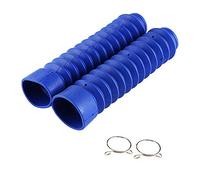 Soufflet de Fourche Moto, 2Pcs 205 * 42mm Guêtre Bleu Fourche, Caoutchouc Cache-Poussière, Fourches Avant Soufflets Fourches Amortisseur pour Vélo, Moto(Bleu)