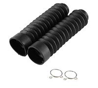 Soufflet de Fourche Moto, 2Pcs 205 * 42mm Soufflet Amortisseur Avant, Cache-Poussière de Fourches Avant de Moto, Caoutchouc Guêtres de Fourche, Soufflets Fourches Amortisseur pour Vélo, Motos(Noir)