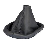 Soufflet de levier de vitesse pour BMW Série 3 E46 1998-2007 en cuir véritable - pommeau housse manchette boîte de vitesses manuelle - accessoire intérieur - noir et couture noir - A0015