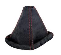 Soufflet de levier de vitesse pour VW Golf 2 II 3 Polo 6N pour Passat B3 B4 - similicuir suédé - pommeau housse manchette boîte de vitesses manuelle - accessoire intérieur - noir et rouge - A0118