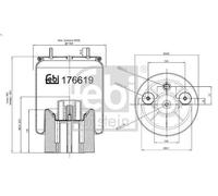 Soufflet de suspension, suspension pneumatique FEBI 176619