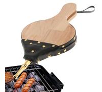 Soufflet en Faux Cuir avec Embout métallique pour poêle à Bois et cheminée | Design rustique avec rivets et cordons pour barbecue et lampe de camp extérieur 02 models