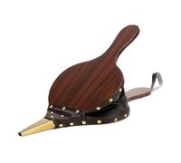 Soufflet Relaxdays, souffleur d'air pour Barbecue et cheminée, 40 cm, Design Rustique, Soufflet à Main, MDF, Brun et Or