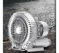 Souffleur à anneau Vortex haute pression pour aération des eaux usées, aquarium, bassin à poissons - 110 V/220 V, 60 Hz, monophasé, 1,5 HP, 1100 W, 210 CFM