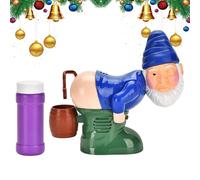 Souffleur À Bulles Rigolo - Lanceur de Bulles de Noël GNOME avec Lumières et Musique - Jouet Électrique pour Chambre Mariage Pique-Nique Plage Intérieur Extérieur Fêtes