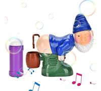 Souffleur À Bulles Rigolo | Lanceur de Bulles de Noël GNOME avec Lumières et Musique - Jouet Électrique pour Chambre Mariage Pique-Nique Plage Intérieur Extérieur Fêtes