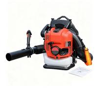 Souffleur À Dos 4 Temps 125CC 12CV Amélioré, Moteur Essence, 1110 CFM 10000 TR/Min, sans Mélange, Harnais Ergonomique, pour Entretien Commercial, Débris Jardin et Neige(红Red5.5kw)