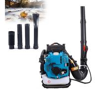 Souffleur À Dos Essence 125CC 4 Temps Amélioré, Souffleur Dorsal À Feuilles 1110 CFM 10000 TR/Min, Vitesse Variable, Régulateur, Harnais Ergonomique, Émissions Réduites, Nettoyage(Blue6kw)