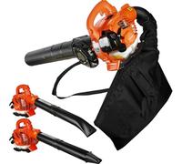 Souffleur à essence - 26 cm³ - 2 temps - Sans fil - 2 en 1 - Portable - Avec sac collecteur - Pour terrasses, jardins, neige
