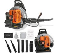 Souffleur à essence 665 CFM avec réservoir de 1,7 l, souffleur à 2 temps, souffleuse à neige 63 cm³ - Haute résistance pour l'extérieur - N'abîme pas le dos et portable pour de grandes surfaces