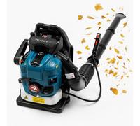 Souffleur à essence à sac à dos 4 temps 75,6 cc 2600 W, réservoir 1,9 l | Tuyau de soufflage réglable à 180° - Volume d'air de 14,1 m³/s - Souffleur de jardin pour les grandes surfaces et