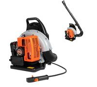 Souffleur à essence portable à dos 63 CC 2 temps 2,7 kW | avec 6800 tr/min et réservoir de 1,8 l - ménage le dos et portable pour les grandes surfaces - Souffleur arrière, sortie ignifuge réglable à