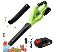 Souffleur à Feuilles 21V sans Fil avec Batterie et Chargeur,Vitesse 15000r/min,Souffleur Broyeur 2-en-1,souffleur électrique pour l'entretien de la pelouse et refoulement de la Neige (1 Batterie)