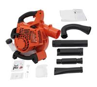 Souffleur à feuilles à essence 25,4 cc 2 temps 7500 tr/min avec réservoir de carburant de 0,9 l, aspirateur avec sac collecteur de feuilles pour l'entretien de la pelouse, le nettoyage des feuilles et