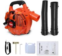 Souffleur À Feuilles À Essence À Main, Moteur À Cycle du Vent de 35,5 Cm3, Feuilles Qui Soufflent de Neige de Poussière pour Nettoyage de Terrasse, Soins À la Pelouse, Feuilles de Jardin Orange