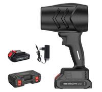 Souffleur à feuilles, batterie 21 V, avec batterie de 1500 mAh, 36 000 tr/min, mini souffleur à feuilles sans fil, pour nettoyage de poussière, feuilles, neige (noir, avec 1 batterie)
