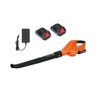 Souffleur à feuilles électrique sans fil, avec 2 batteries et 1 chargeur, modes à 5 vitesses, 21V 1500mAh 80CFM, orange