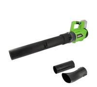 Souffleur à Feuilles Gros débit sans Fil Batterie 18V - sans Batterie - 2 Vitesses - Max 210 km/h - 2 Embouts Gros débit