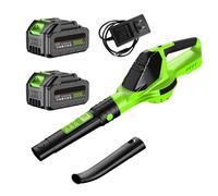 Souffleur à feuilles sans fil 3 000 W, 2 batteries 3 Ah, vitesse du vent de 160 km/h, 5 vitesses, 18 000 tr/min, 1,1 kg