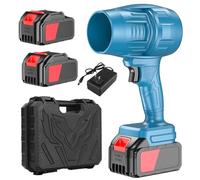 Souffleur à Feuilles sans Fil avec 2 Batteries 21 V, Souffleur Turbo Jet, Moteur 250 000 TR/Min, pour Nettoyage de Terrasse, Soufflage de Feuilles, Séchage, Camping