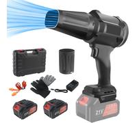 Souffleur à feuilles sans fil, avec 2 batteries de 21 V, mini souffleur sans fil, portable, souffleur électrique pour l'entretien de la pelouse, la terrasse