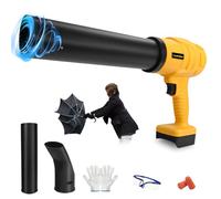 Souffleur à feuilles sans fil compatible avec batterie Dewalt 20 V Max, souffleur électrique portatif sans balais 32 000 tr/min, souffleur d'air de 600 W avec buses étendues pour le nettoyage de la