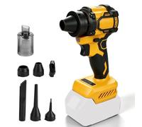 Souffleur à feuilles sans fil compatible avec DeWalt - Souffleur électrique de jardin - 130 000 tr/min - 6 embouts pour l'entretien de la pelouse, la cour, les feuilles, la poussière et la neige