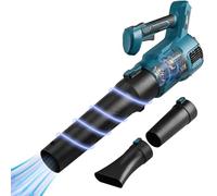 Souffleur à Feuilles sans Fil pour Batterie MAKITA 18-21 V, 3 Types de Buses, sans Batterie 2000 TR/Min 450 CFM Souffleur à Feuilles électrique léger pour l'entretien de la pelouse, Le soufflage