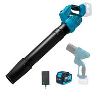 Souffleur à feuilles sans fil pour batteries Makita 18 V, vitesse de l'air 241 km/h, 5 niveaux et fonction de rotation à 180° pour jardin, feuilles, poussière et neige (noir avec 1 batterie)