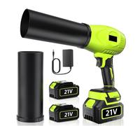 Souffleur à feuilles sans fil sans fil avec 2 batteries de 3000 mAh et chargeur, souffleur électrique 30 000 tr/min, pour enlever la poussière, les feuilles, l'eau, la neige