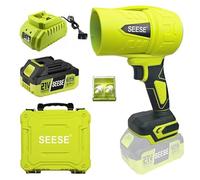 Souffleur à feuilles turbo jet SEESE : souffleur sans fil pour les feuilles de jardin, le sable de l’allée et le séchage des voitures - 450 CFM à grande vitesse avec poignée ergonomique pour une