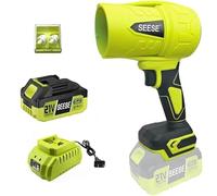Souffleur à feuilles turbo jet SEESE : souffleur sans fil pour les feuilles de jardin, le sable de l’allée et le séchage des voitures - 450 CFM à grande vitesse avec poignée ergonomique pour une