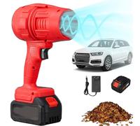 Souffleur à Jet Turbo 1050 W, Souffleur De Feuilles Portable sans Fil avec Batteries 1/2 Li Et Chargeur, Vitesse Réglable, Dépoussiéreur d'air Turbo Super Puissant pour L'entr Red 1 Battery 1 Charger