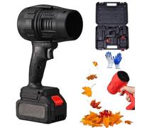 Souffleur à Jet Turbo, 180 000 TR/Min Souffleur Électrique sans Fil avec 2 Batteries, Souffleur Portatif pour Le Nettoyage Extérieur et L'entretien des Pelouses(Black)