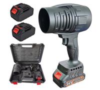 Souffleur à Jet Turbo, 500 W 130 000 TR/Min, avec 2 Batteries 21V 1500 MAh et Chargeur, pour Le Nettoyage de Terrasse, Le Soufflage de Feuilles, Le Séchage et Le Camping