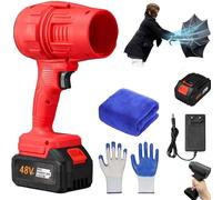 Souffleur À Jet Turbo, Mini Souffleur sans Fil Puissant, Souffleur Voiture Sechage, Souffleur Batterie, Souffleur Feuilles sans Fil, Souffleur À Jet Sec pour Séchage De Voiture (Rouge-1 Piles)